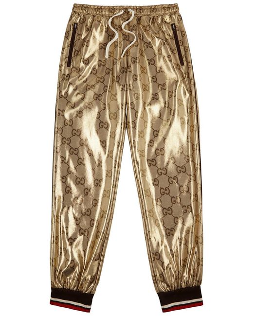 Gucci Natural gg-monogrammed Metallic Jersey Sweatpants for men