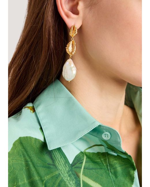 Joanna Laura Constantine Metallic Mismatched Seashell 18Kt-Plated Earrings