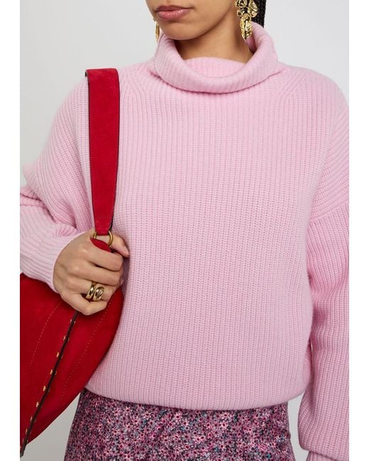 Isabel Marant Pink Brooke Ribbed Wool And Cashmere-Blend Jumper
