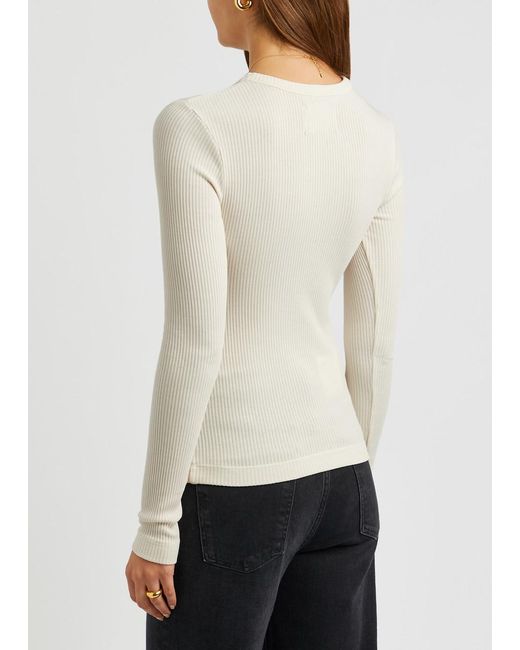 Citizens of Humanity Natural Bina Ribbed Stretch-jersey Top