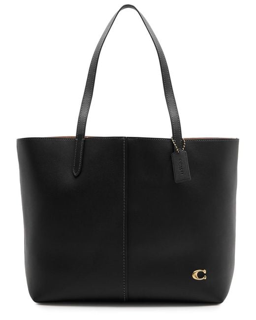 COACH Black North Leather Tote
