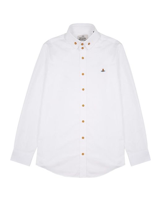 Vivienne Westwood White Two Button Krall Cotton Shirt for men