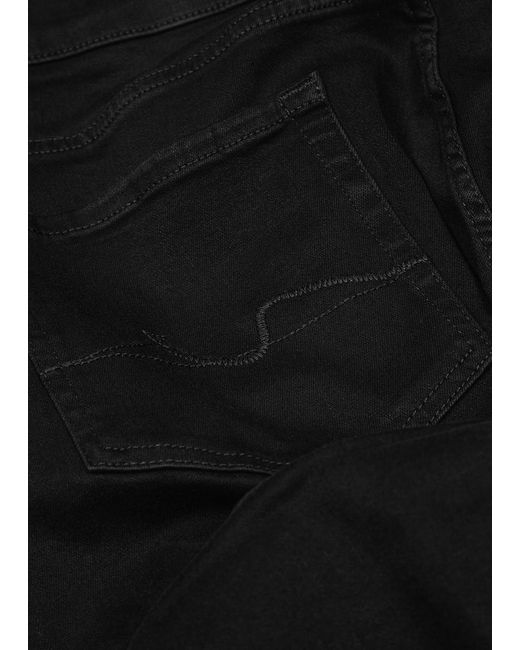 7 For All Mankind Black Slimmy Tapered Luxe Performance+ Jeans for men