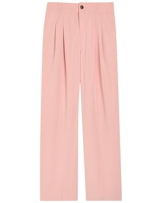 Varley Pink Jayla 29.5 Wide-Leg Stretch-Woven Trousers