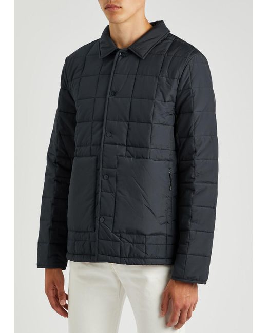 Rains Blue Liner Quilted Shell Jacket for men