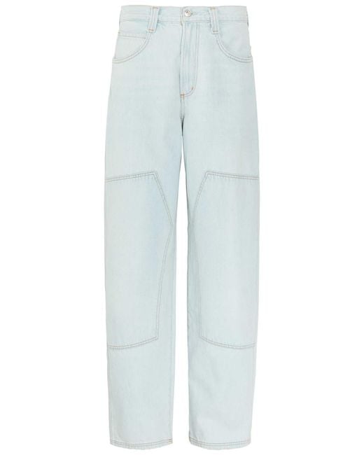 Agolde Blue Laria Pieced Barrel-Leg Jeans