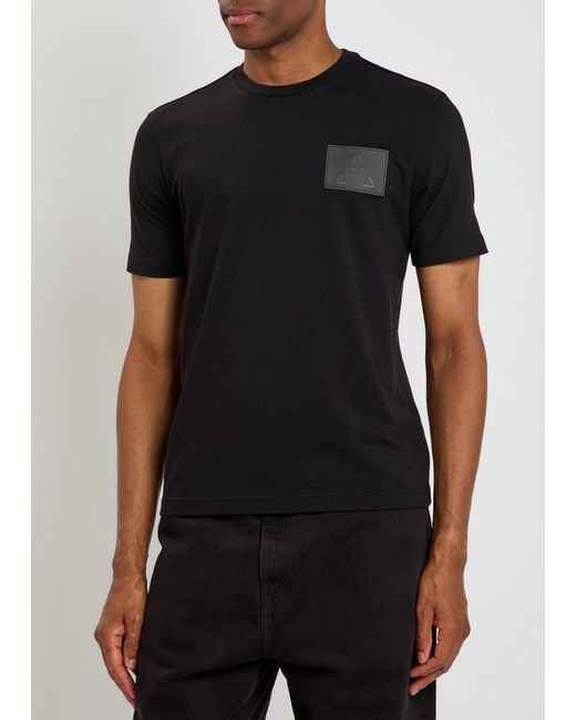 AN-Y1 Black Carlifto Logo Stretch-Cotton T-Shirt for men