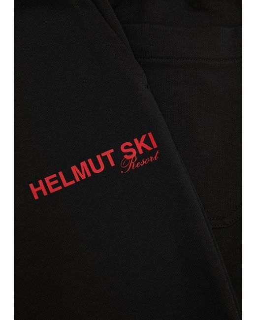 Helmut Lang Black Ski Logo-print Cotton Shorts for men
