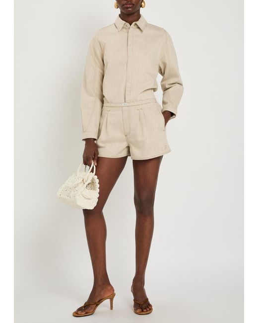 Jacquemus Natural Le Short De-Nimes Amelo Cotton-Blend Shorts