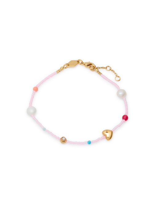 Anni Lu White Oh So Fine Beaded 18Kt-Plated Bracelet