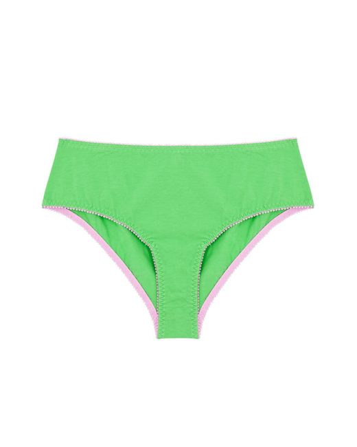 Dora Larsen Green Angie High-waist Stretch-cotton Briefs