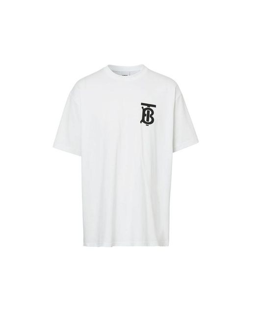 Burberry White Tb Monogram T-shirt for men