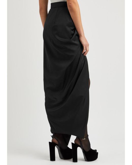 Vivienne Westwood Black Long Side Panther Wool Maxi Skirt