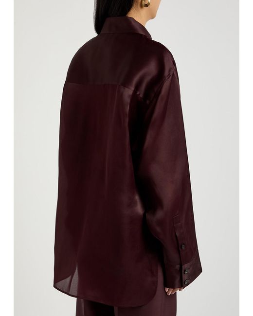 Khaite Purple Matteo Silk-Organza Shirt