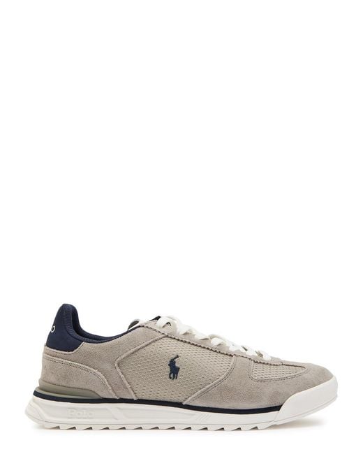 Polo Ralph Lauren Gray Varick Panelled Mesh Sneakers for men