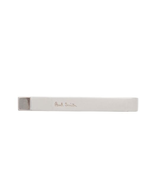 Paul Smith White Stop Making Sense Brass Tie Clip for men