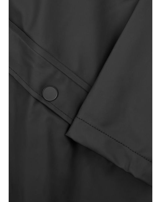 Rains Black Short Matte Rubberised Raincoat for men