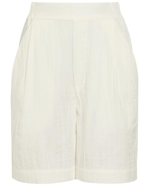 Delos White Lazarus Textured Woven Shorts