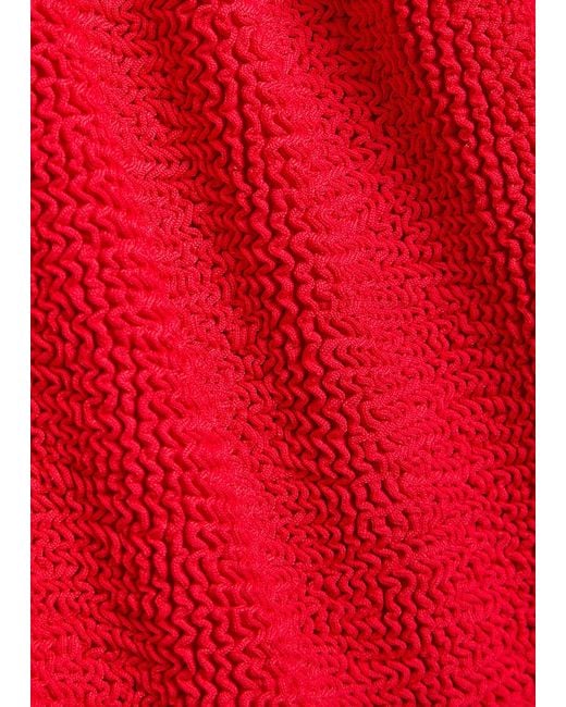 Hunza G Red Coverage Pamela Crinkle Swimsuit