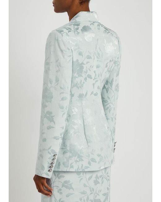 Patrick Mcdowell Blue Alice Floral-Jacquard Woven Blazer