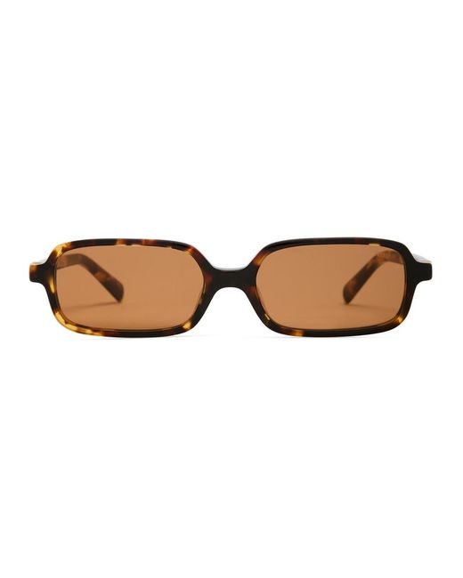 Miu Miu Brown Eyewear Regard Rectangle-Frame Designer Sunglasses
