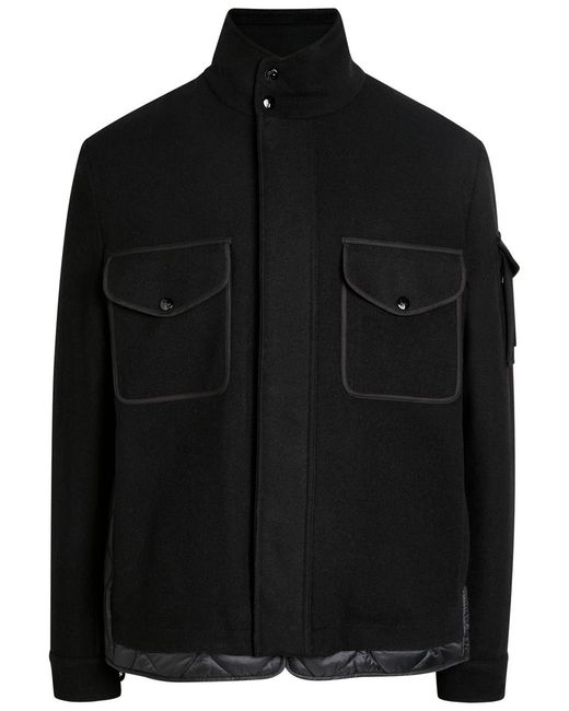 Moncler Black Avoine Panelled Wool And Shell Jacket for men