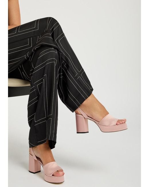 Totême Pink 90 Satin Platform Sandals