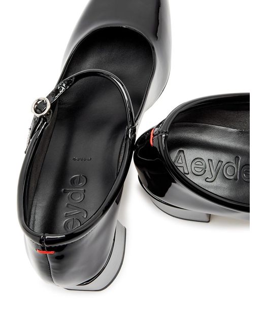 Aeyde Black Aline Mary Jane 45 Patent Leather Pumps