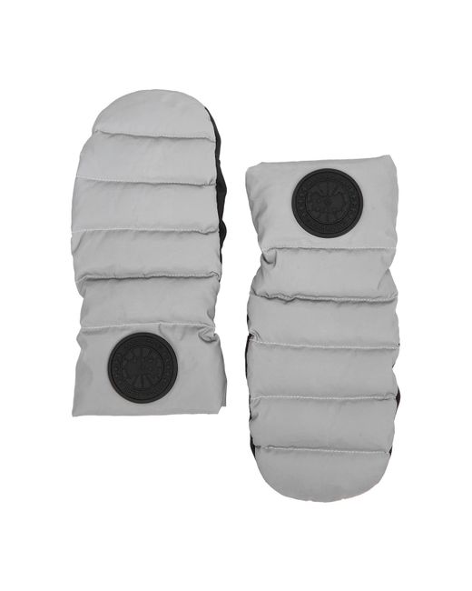 Canada Goose Gray Reflective Quilted Mittens, , Mittens