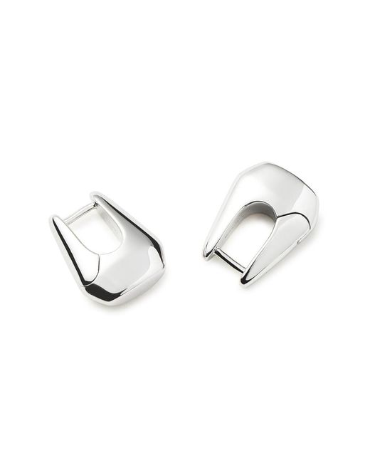 Missoma White X Lucy Williams Arco Small Rhodium-plated Hoop Earrings
