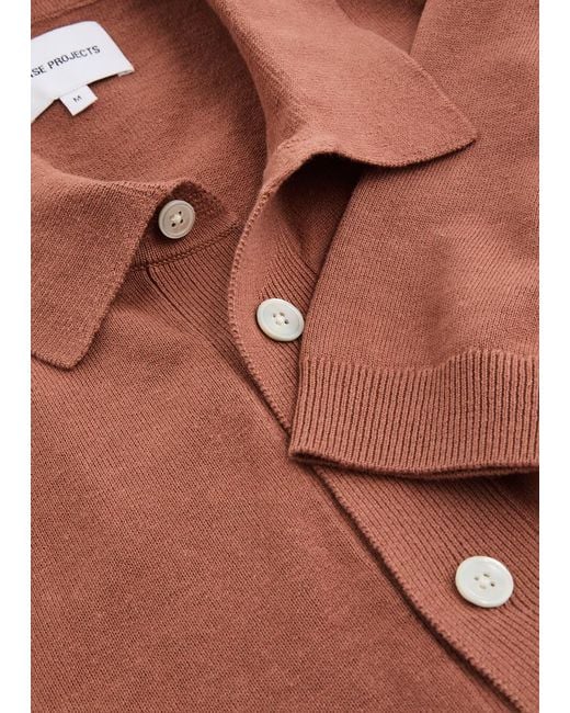 Norse Projects Brown Rollo Linen-Blend Knitted Shirt for men