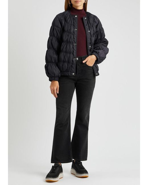 Chloé Black Chloe Ruched Quilted Shell Jacket