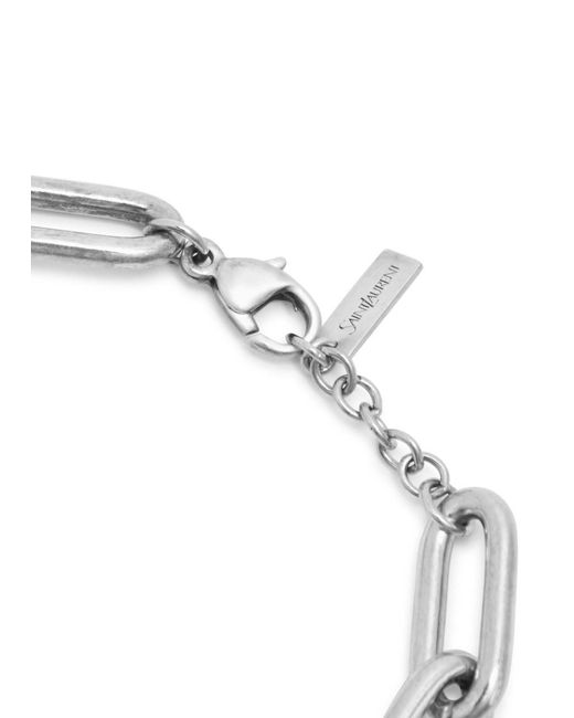 Saint Laurent Metallic Argent Chain Bracelet for men