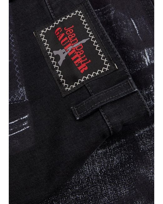 Jean Paul Gaultier Black Denim Trompe L'oeil Wide-leg Jeans