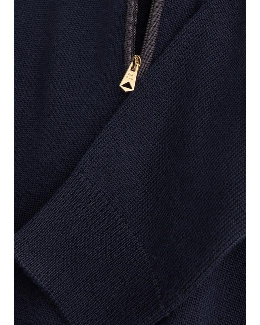 Paul Smith Blue Wool Half-Zip Jumper for men