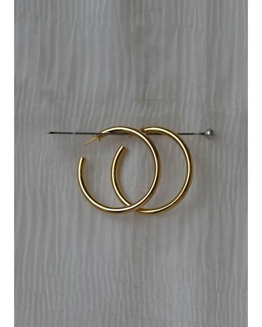Otiumberg Metallic Chunky Large 14Kt Vermeil Hoop Earrings