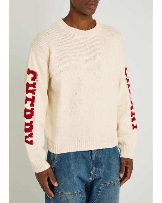 CHERRY LA Natural Logo Cotton-Knit Jumper for men