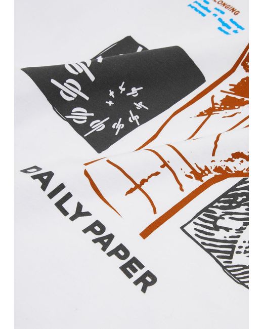 Daily Paper White Identity Printed Cotton T-Shirt for men