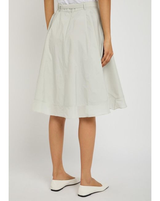 3.1 Phillip Lim White Flounce Cotton-Blend Midi Skirt