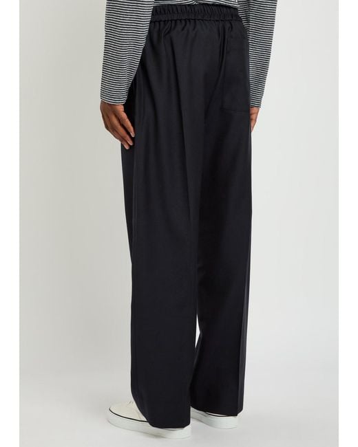 Officine Generale Blue Nilson Wool And Cashmere-Blend Trousers for men