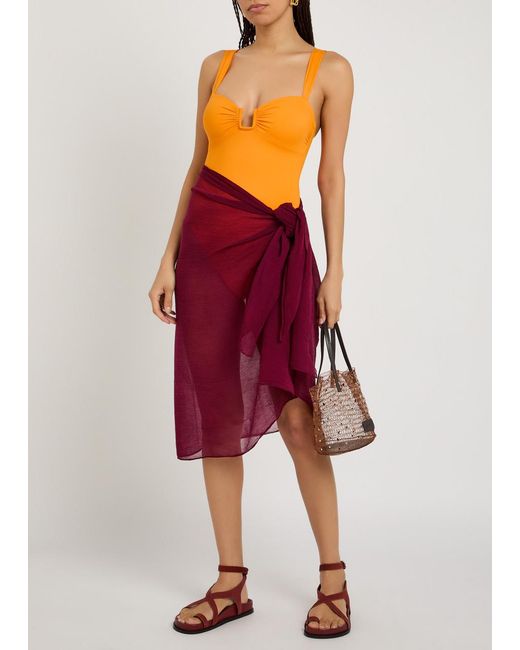 Away That Day Red Santorini Chiffon Sarong