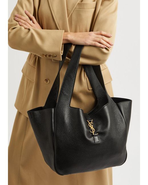 Saint Laurent Black Bea Leather Tote