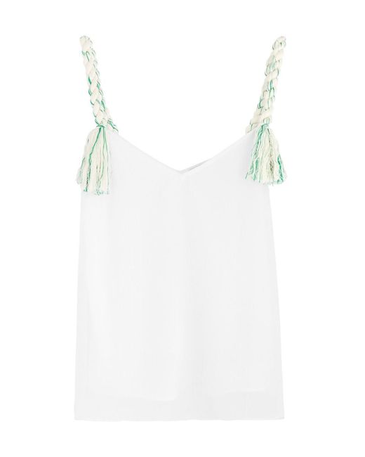 J.W. Anderson White Plissé Semi-Sheer Chiffon Top