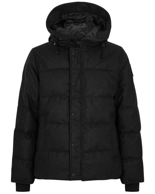 Canada Goose Black Macmillan Quilted Wool-Blend Parka for men