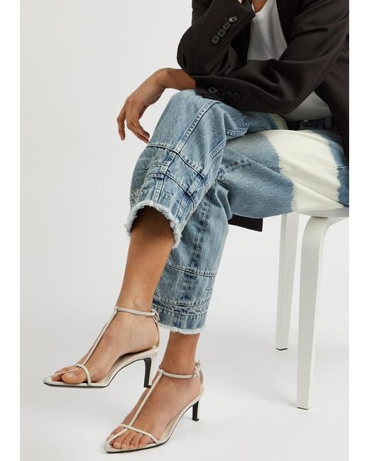 Jil Sander High 65 Leather Sandals in Natural | Lyst