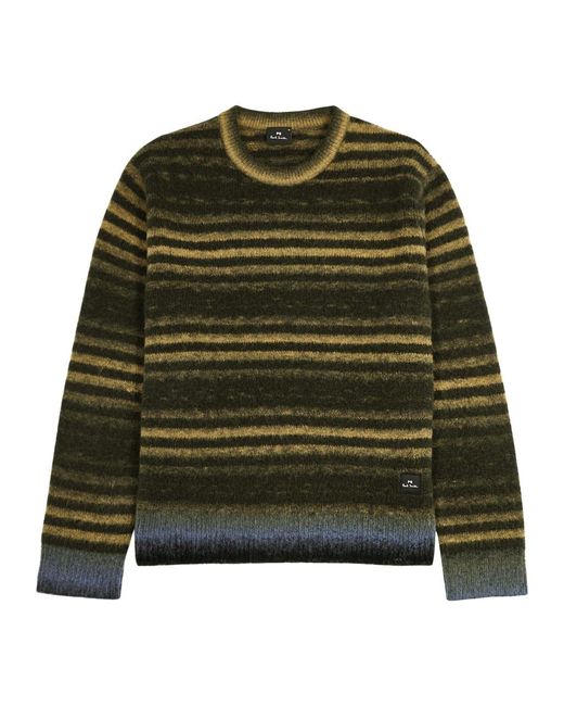 PS by Paul Smith Green Striped Wool-blend Jumper for men