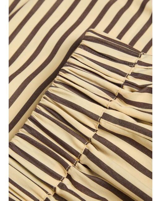 Faithfull The Brand Natural Clemente Striped Cotton-Poplin Shorts