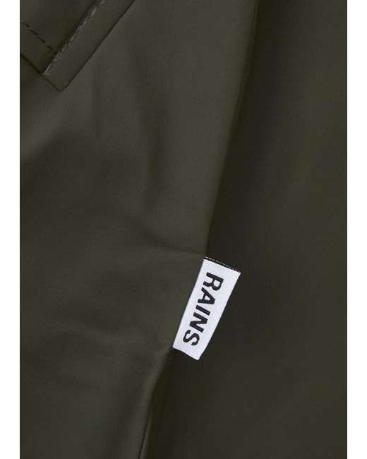 Rains Green Hooded Rubberised Jacket