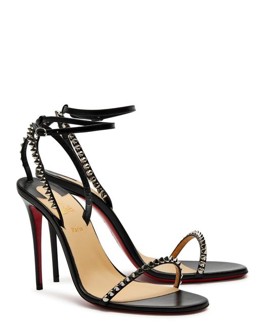 Christian Louboutin Black So Me 100 Studded Leather Sandals