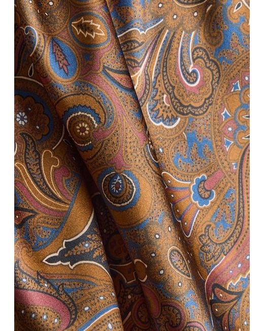 Veronica Beard Brown Clover Paisley-Print Silk-Blend Midi Skirt